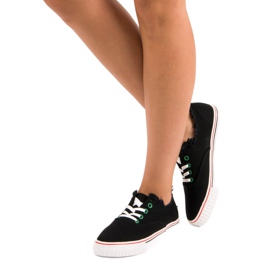 L&H Baskets nouées à la mode le noir 1