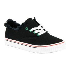 L&H Baskets nouées à la mode le noir 2