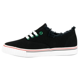 L&H Baskets nouées à la mode le noir 3