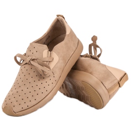 Kylie Slipons en daim ajouré brun 2