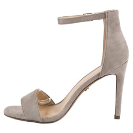 Seastar Sandales en daim sur un talon haut gris 3