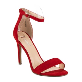 Seastar Sandales en daim sur un talon haut rouge 2