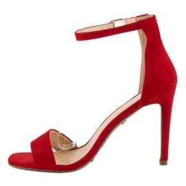 Seastar Sandales en daim sur un talon haut rouge 3