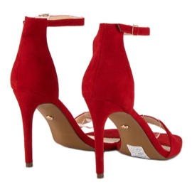 Seastar Sandales en daim sur un talon haut rouge 4
