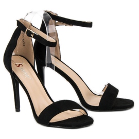 Seastar Sandales en daim sur un talon haut le noir 5