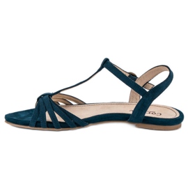 Corina Sandales plates bleu marine 1