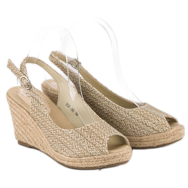 Espadrilles compensées beiges 1