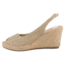 Espadrilles compensées beiges 4