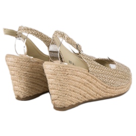 Espadrilles compensées beiges 5