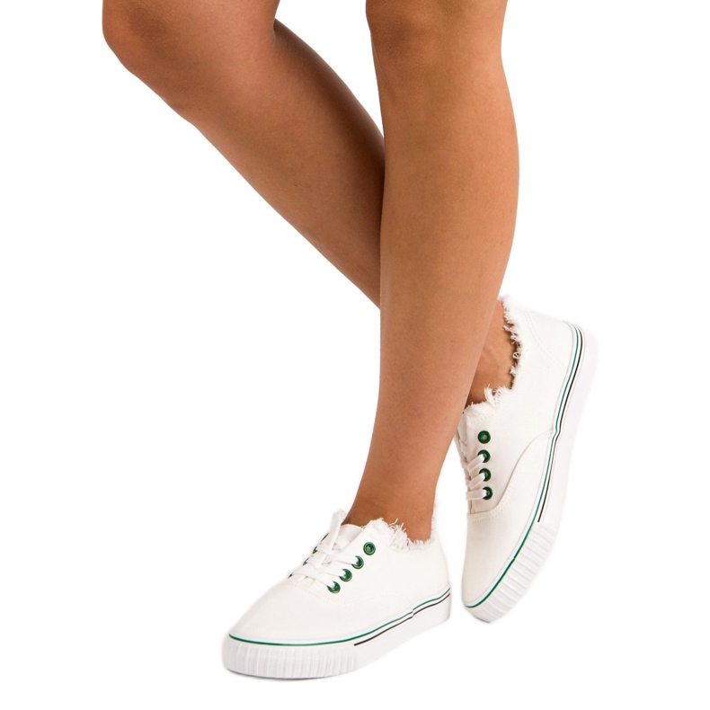 L&H Baskets nouées à la mode blanc 2