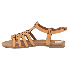 Sandales d'été confortables brun 1