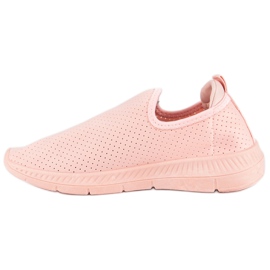 Chaussures de sport à enfiler ajourées rose 1