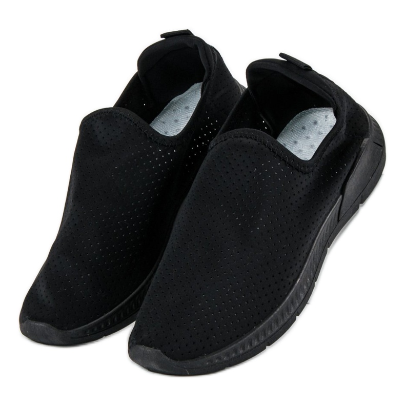 Chaussures de sport ajourées à enfiler noir 1