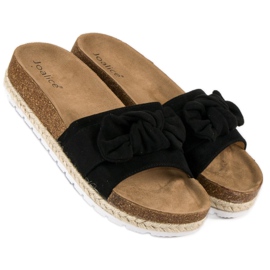 Chaussons noirs à nœud le noir 2