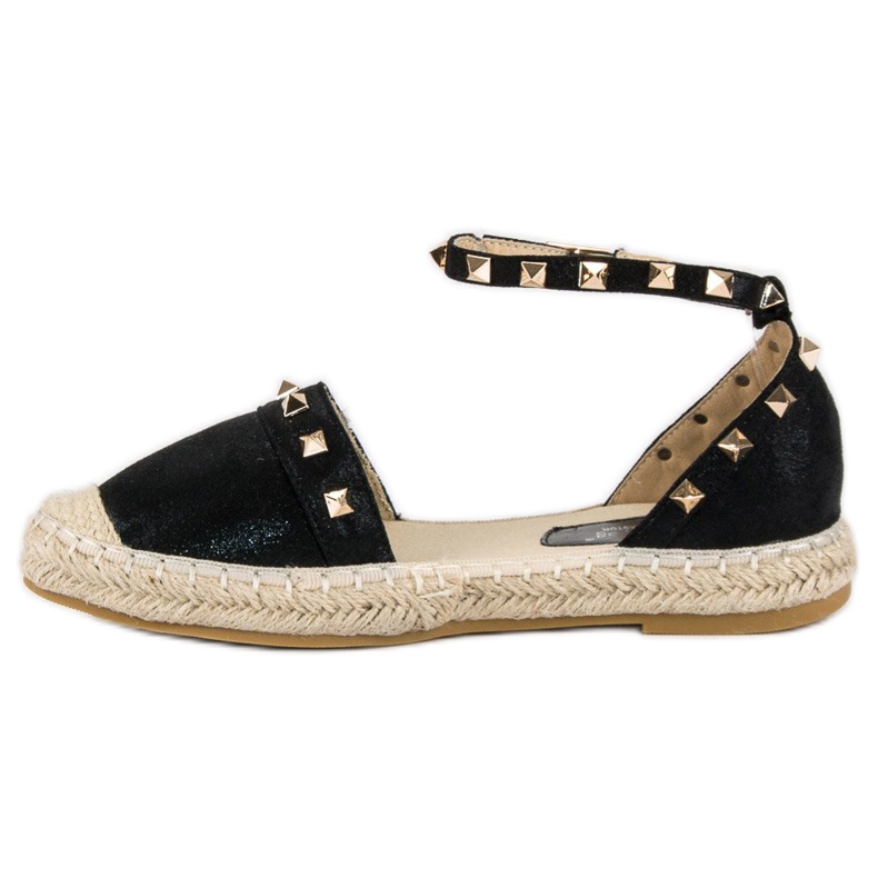 Fama Sandales Espadrilles Noires 1