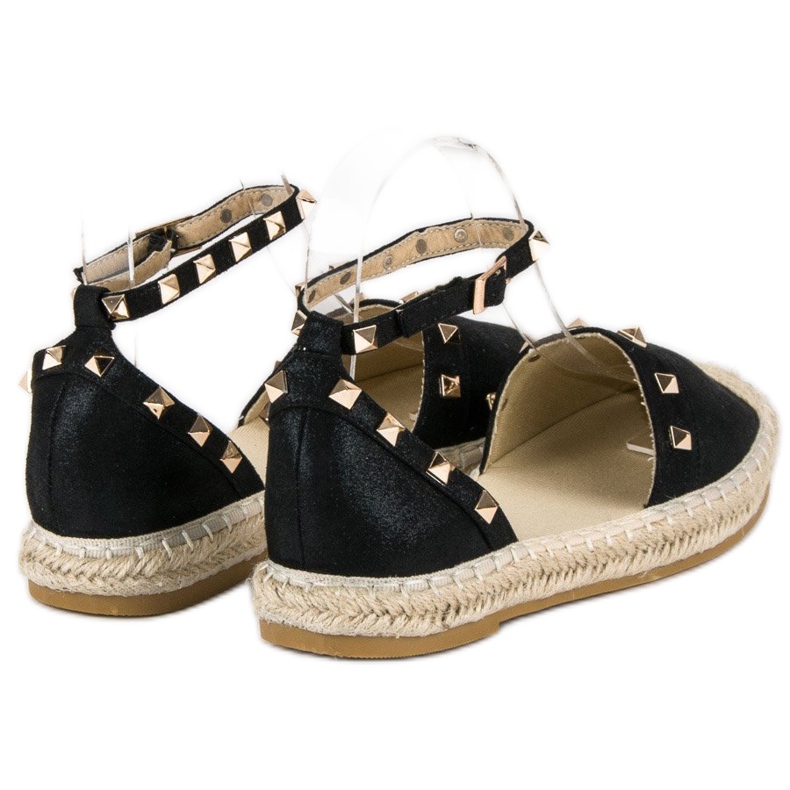 Fama Sandales Espadrilles Noires 2
