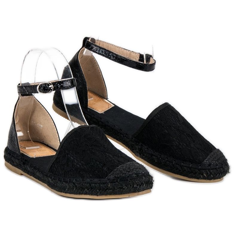 Nio Nio Espadrilles en dentelle noir 1