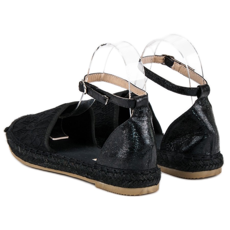 Nio Nio Espadrilles en dentelle le noir 2
