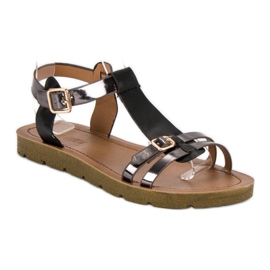 Sandales à boucles confortables le noir 2