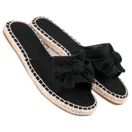 Tongs espadrilles en daim le noir 3