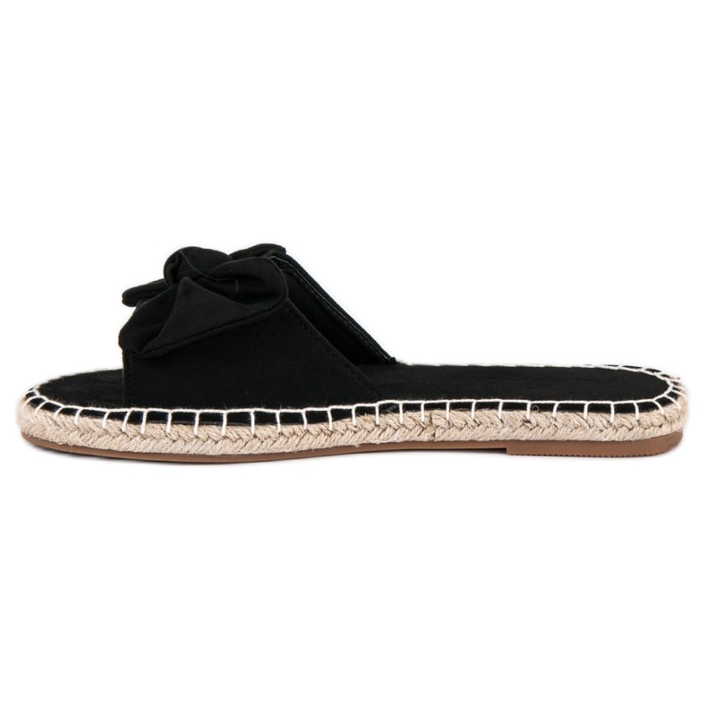Tongs espadrilles en daim le noir 1