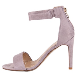 Bestelle Sandales zippées en daim violet multicolore 5