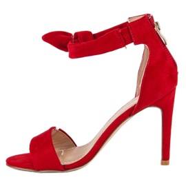Bestelle Sandales zippées en daim rouge 1