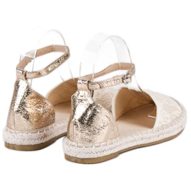 Nio Nio Espadrilles en dentelle brun jaune 2