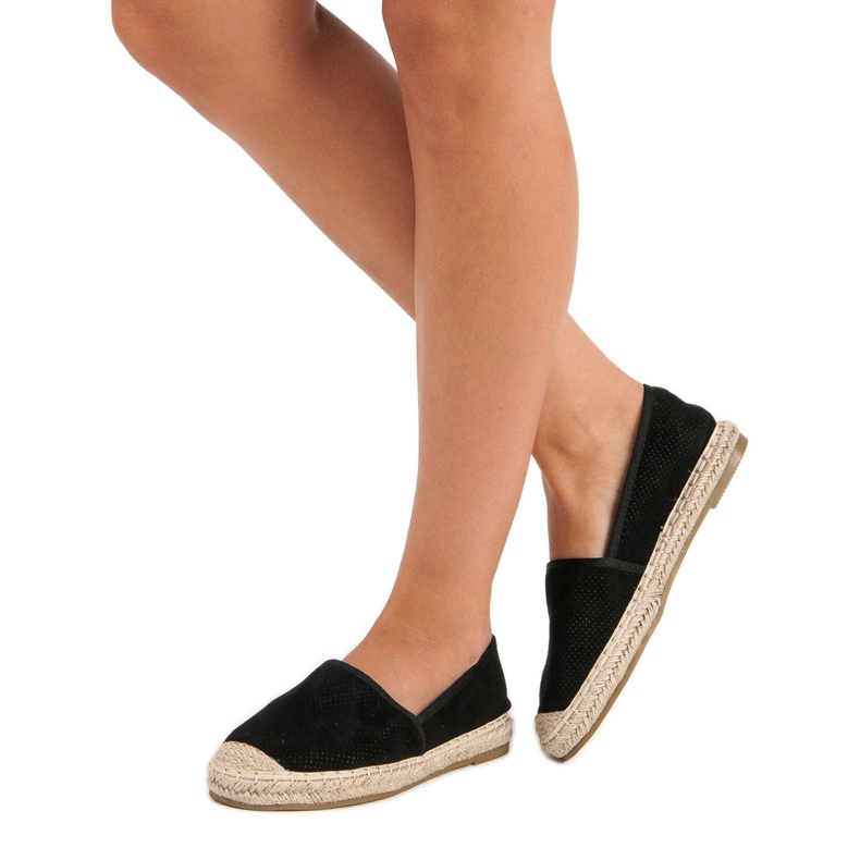 Bestelle Espadrilles noires ajourées 2