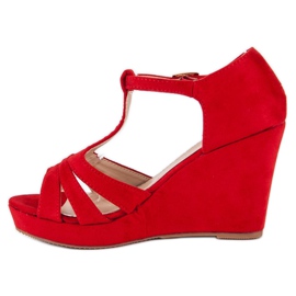 Sandales compensées rouges 1