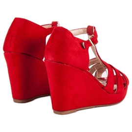 Sandales compensées rouges 3