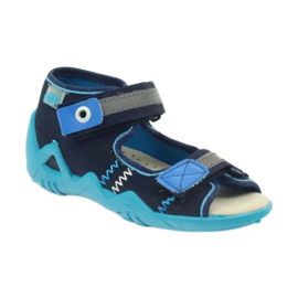 Chaussons sandales Befado, semelle intérieure en cuir bleu bleu marin 1