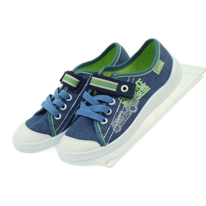 Chaussons de baskets pour garçons Befado 251x093 bleu vert bleu marine 4