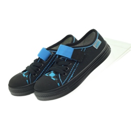 Baskets noires Befado 429x007 chaussons bleu 4