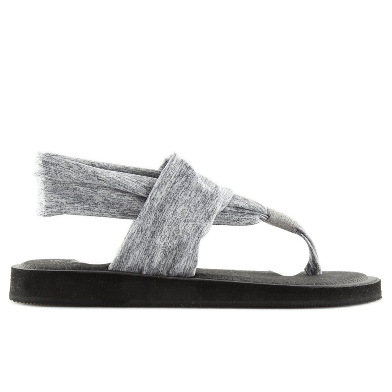 Sandales grises, coton, gris DD81P 2