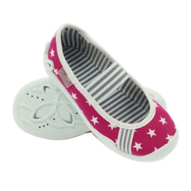 Befado chaussures pour enfants ballerines pantoufles 193x063 blanc rose 3