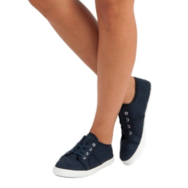 Baskets textiles bleues bleu marin 4