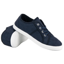 Baskets textiles bleues bleu marin 6
