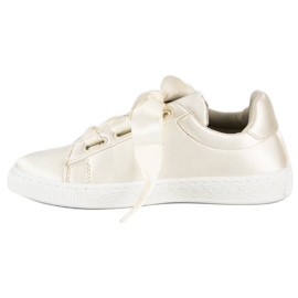 Baskets En Satin Avec Perles beige 1