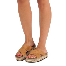Flyfor Chaussons boho camel brun 1
