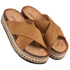 Flyfor Chaussons boho camel brun 5