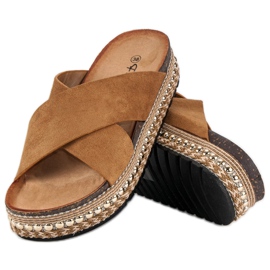 Flyfor Chaussons boho camel brun 4