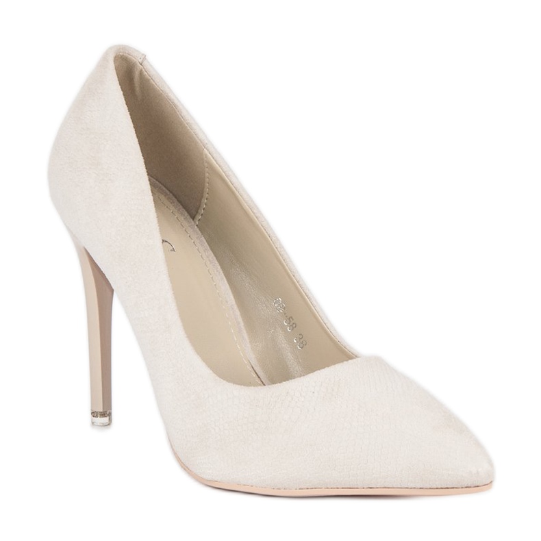 Escarpins en daim gris 1