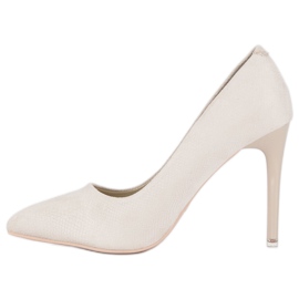 Escarpins en daim gris 2