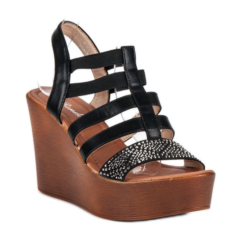 Renda Sandales compensées légères noir 1