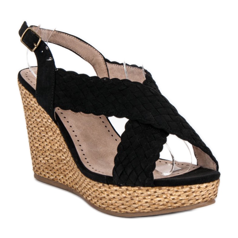 Corina Sandales compensées décontractées le noir 1