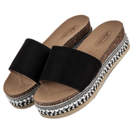 Chaussons bohèmes en daim le noir 2