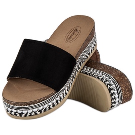 Chaussons bohèmes en daim le noir 3
