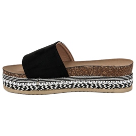 Chaussons bohèmes en daim le noir 4