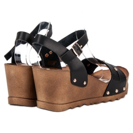 Sandales compensées noires le noir 3